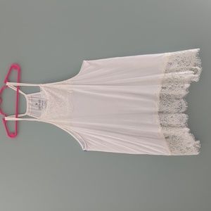 American Eagle White Flowy Tank Top with lace accent - Medium